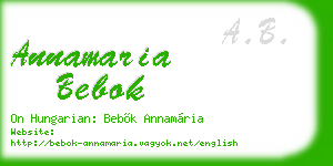 annamaria bebok business card