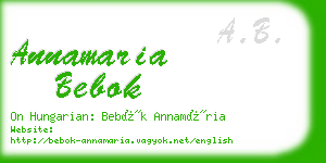 annamaria bebok business card